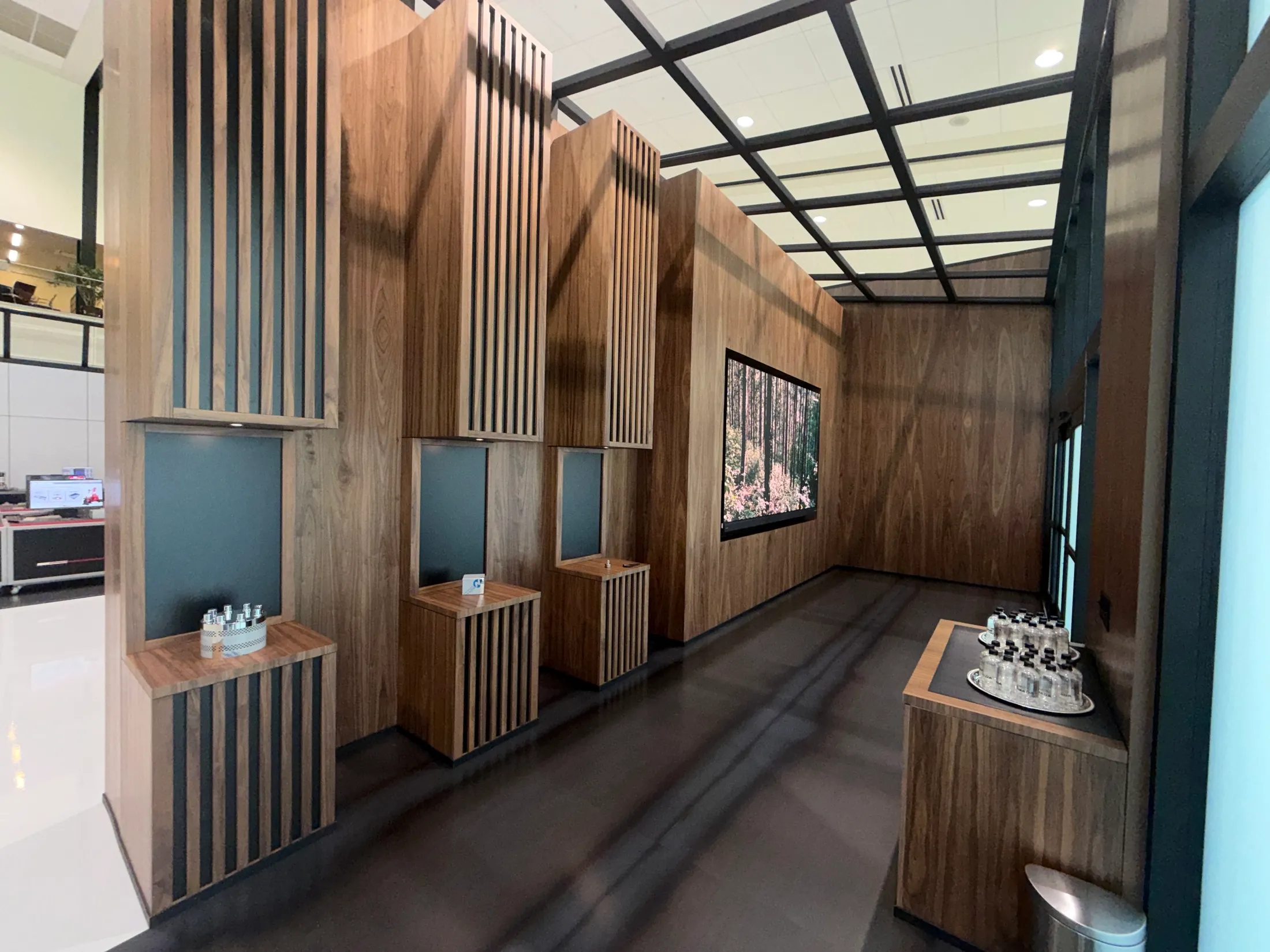 Custom corporate office millwork by Pio Custom Cabinetry