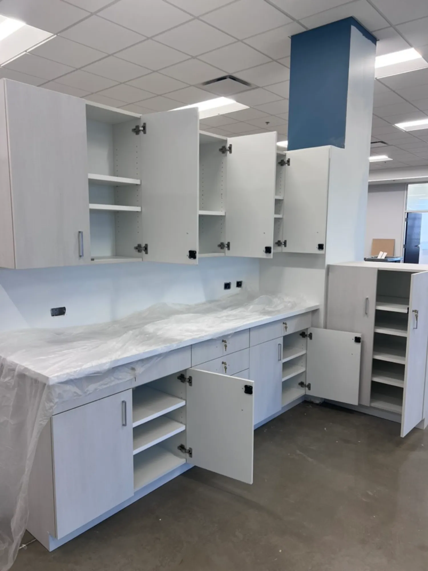 Custom commercial millwork project by Pio Custom Cabinetry