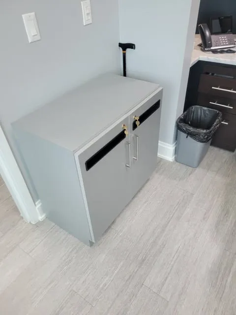 Custom corporate office millwork by Pio Custom Cabinetry