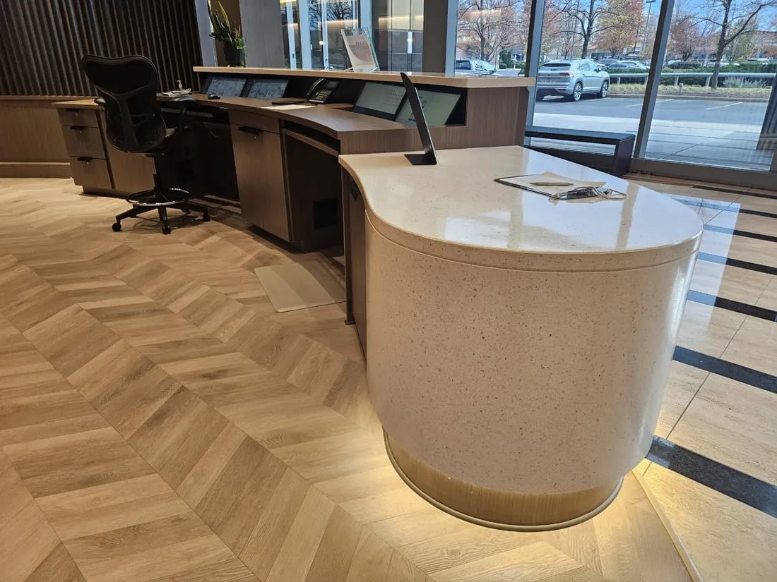 Custom corporate office millwork by Pio Custom Cabinetry