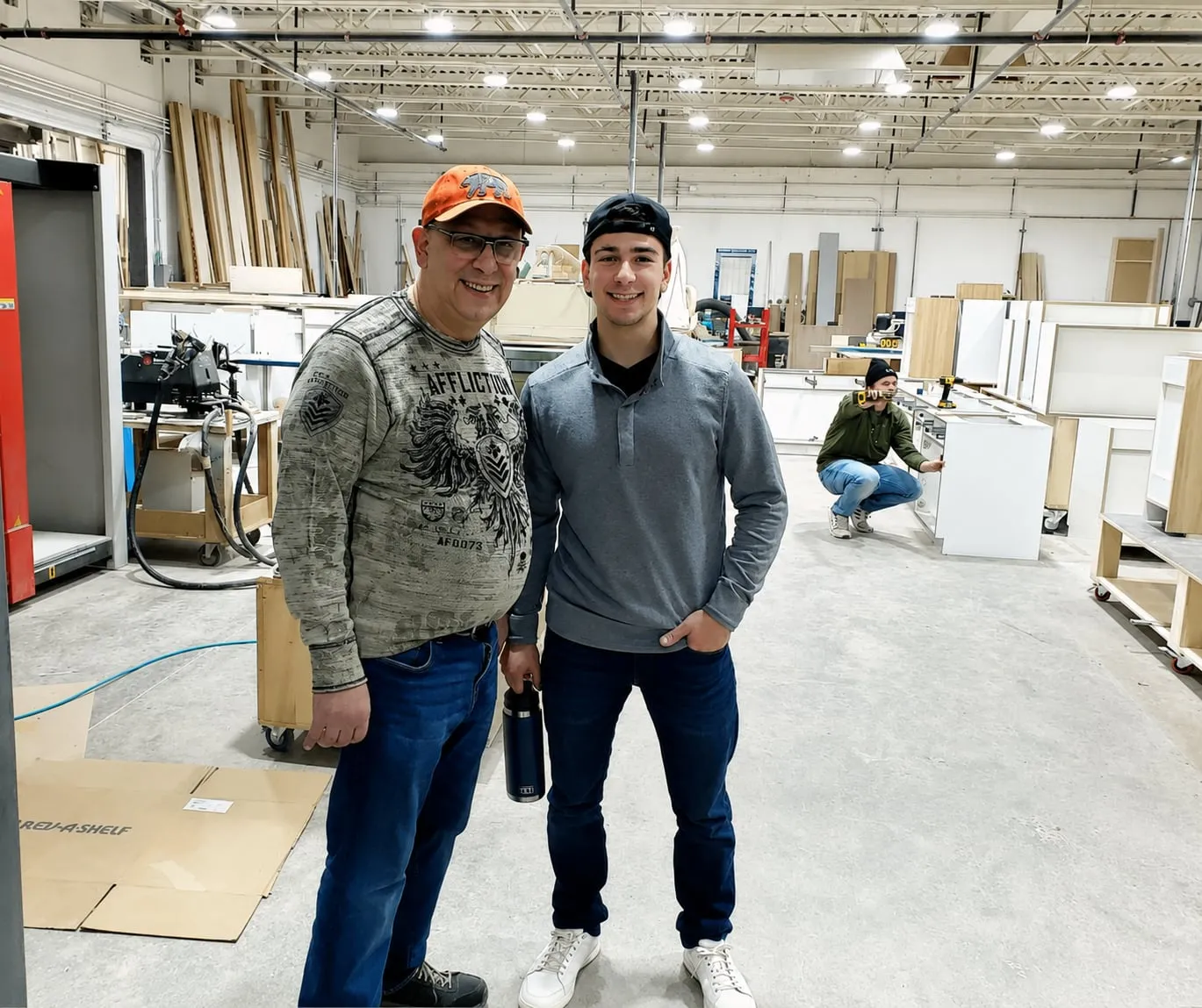 Founder Andrew Faraone and Marco Faraone in the Pio Custom Cabinetry shop in Bensenville