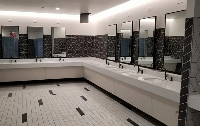 Custom millwork in a gym interior