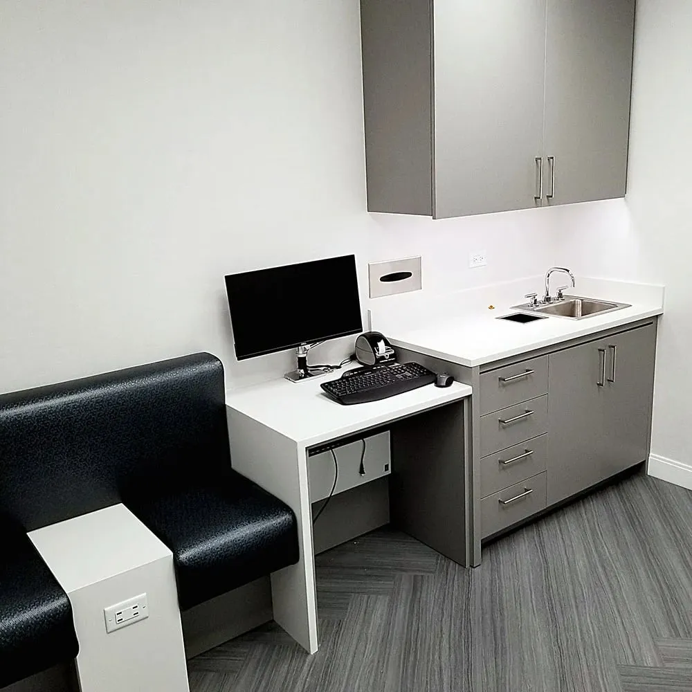 Custom healthcare and medical office casework by Pio Custom Cabinetry