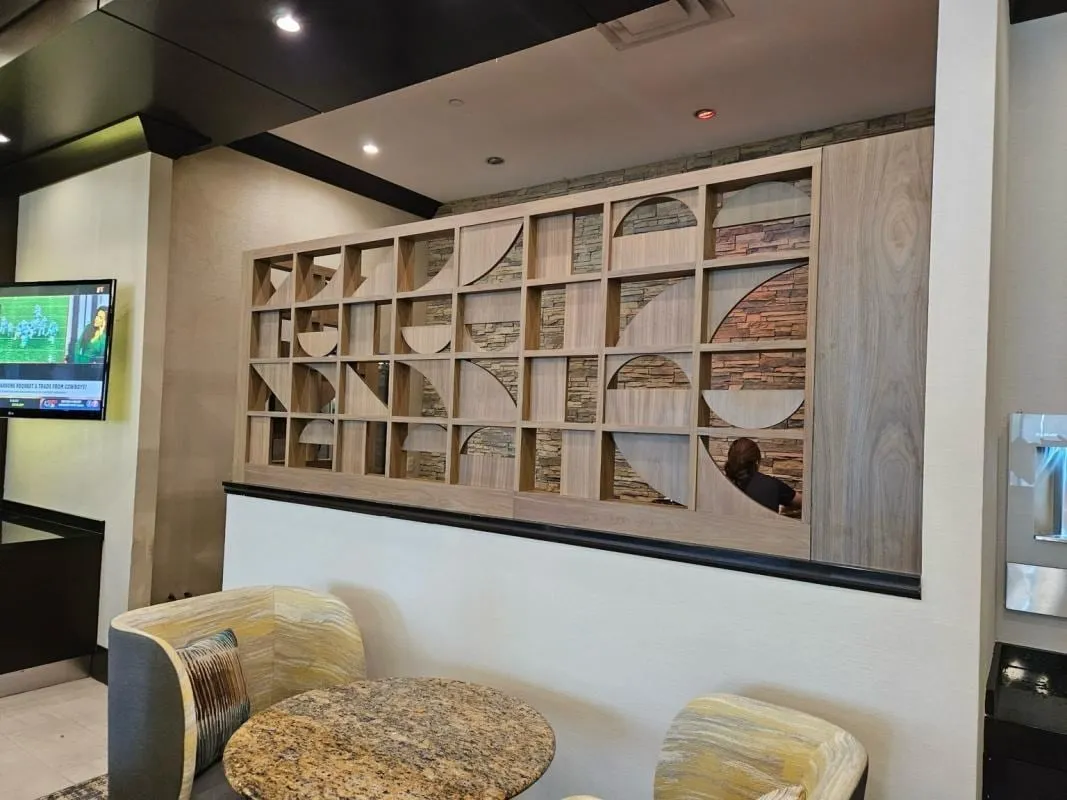 Custom commercial millwork project by Pio Custom Cabinetry
