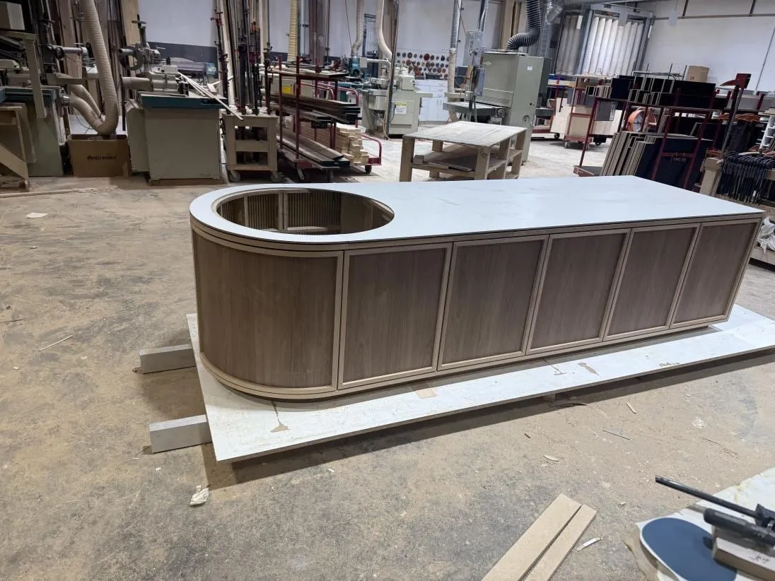 Custom corporate office millwork by Pio Custom Cabinetry