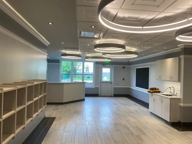 Custom millwork at a preschool by Pio Custom Cabinetry