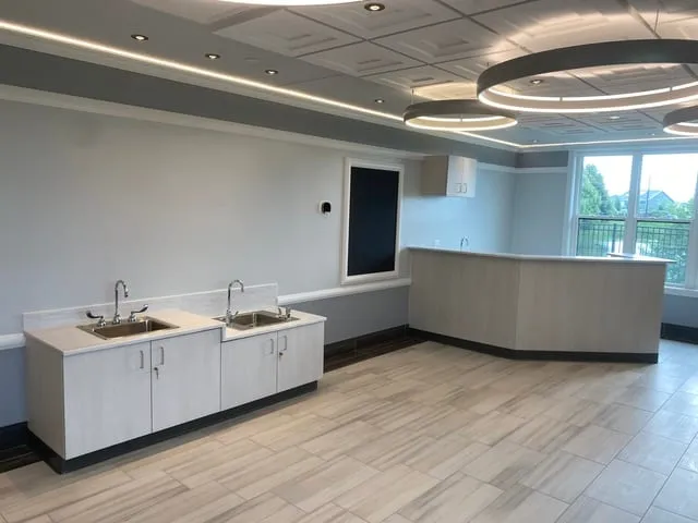 Custom millwork at a preschool by Pio Custom Cabinetry