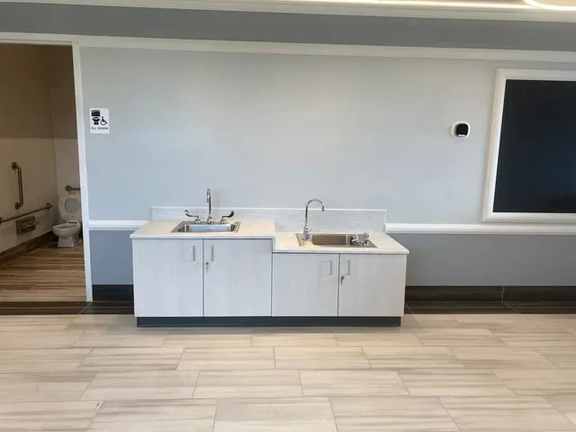 Custom millwork at a preschool by Pio Custom Cabinetry