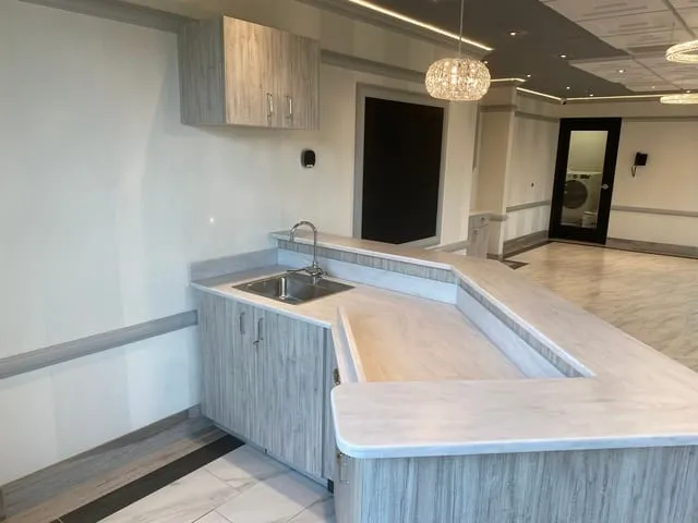 Custom millwork at a preschool by Pio Custom Cabinetry