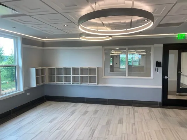 Custom millwork at a preschool by Pio Custom Cabinetry