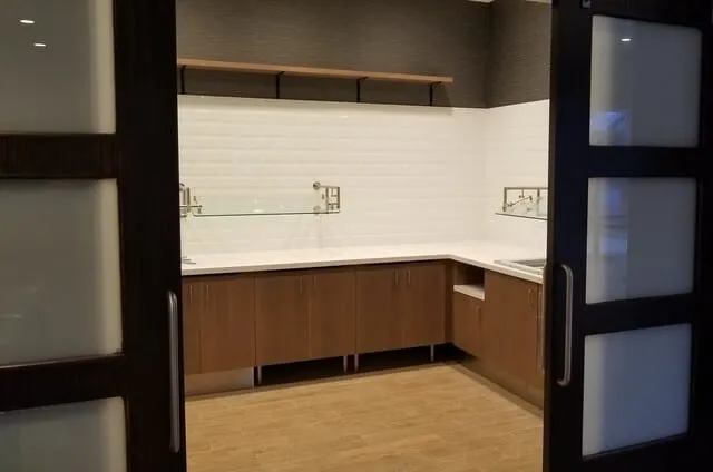 Custom restaurant millwork and seating by Pio Custom Cabinetry